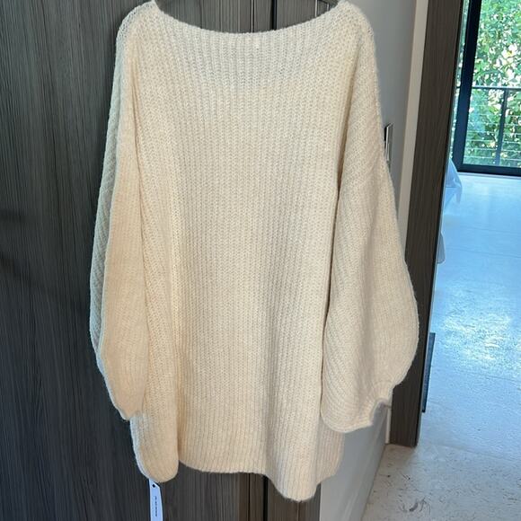 NWT $148 Anthropologie RUMORED Milkshake fluffy knit mini dress off white M - Picture 6 of 6